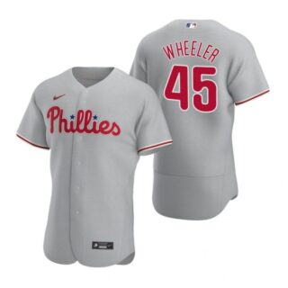 Men's #45 Zack Wheeler Philadelphia Phillies Flex Base Jersey Gray