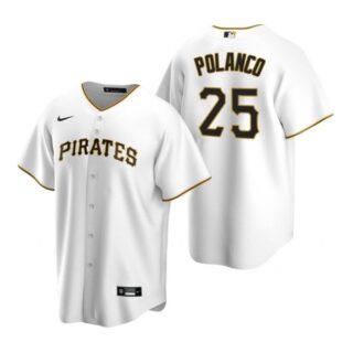 Men's #25 Gregory Polanco Pittsburgh Pirates Cool Base Jersey White