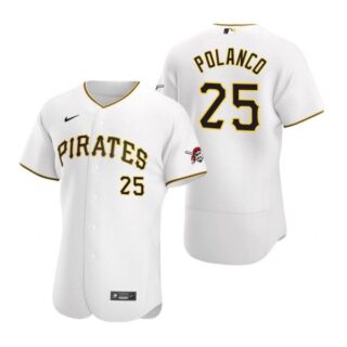 Men's #25 Gregory Polanco Pittsburgh Pirates Flex Base Jersey White