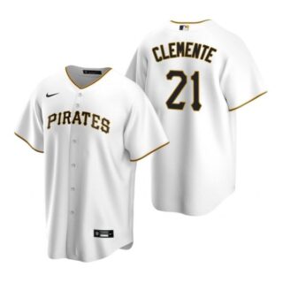 Men's #21 Roberto Clemente Pittsburgh Pirates Cool Base Jersey White
