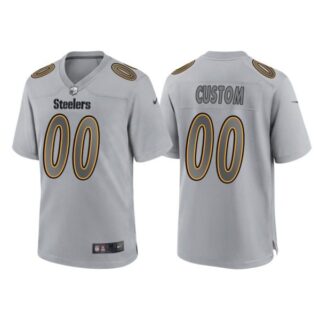 Women's Pittsburgh Steelers Custom Gray Atmosphere Fashion Stitched Jersey