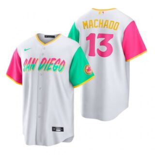 Youth San Diego Padres Manny Machado White City Connect Stitched Jersey