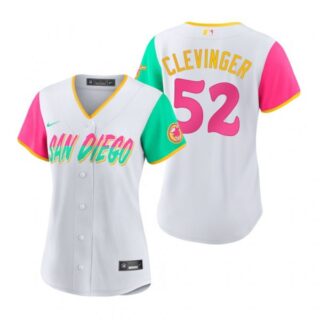 Women's San Diego Padres Mike Clevinger White City Connect Stitched Jersey