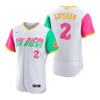 Men's Flex Base San Diego Padres Trent Grisham White City Connect Stitched Jersey