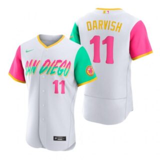 Men's Flex Base San Diego Padres Yu Darvish White City Connect Stitched Jersey