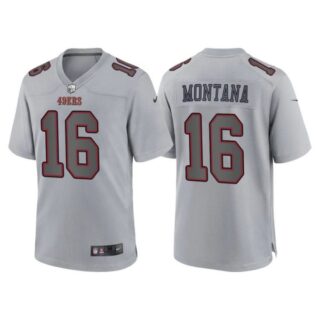 Men's San Francisco 49ers Joe Montana Gray Atmosphere Fashion Stitched Jersey