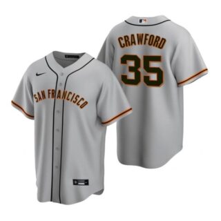 Men's #35 Brandon Crawford San Francisco Giants Cool Base Jersey Gray