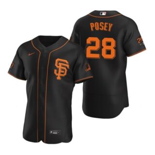 Men's #28 Buster Posey San Francisco Giants Flex Base Jersey Black