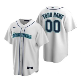 Men's Custom Seattle Mariners Cool Base Jersey Cream White