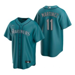 Men's Edgar Martinez Seattle Mariners Cool Base Jersey Cream Aqua