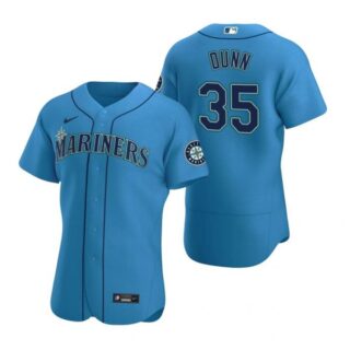 Men's Justin Dunn Seattle Mariners Flex Base Jersey White Royal