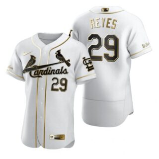 Men's Alex Reyes St. Louis Cardinals Flex Base Jersey Black Holographic White Golden