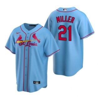 Men's Andrew Miller St. Louis Cardinals Cool Base Jersey Light Blue Light Blue