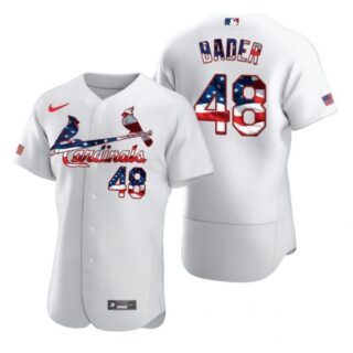 Men's Harrison Bader St. Louis Cardinals Flex Base Jersey White Golden White Stars