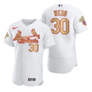 Men's Tyler Webb St. Louis Cardinals Flex Base Jersey Cream White WS