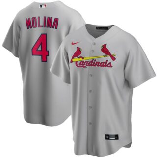 Men's St. Louis Cardinals Yadier Molina Stitched Jersey Replica - Gray