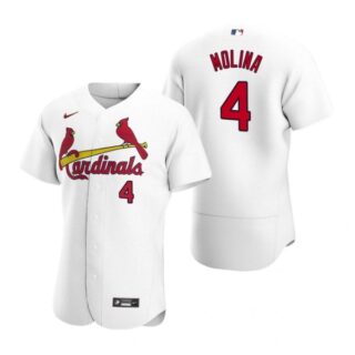 Men's Yadier Molina St. Louis Cardinals Flex Base Jersey White Golden White