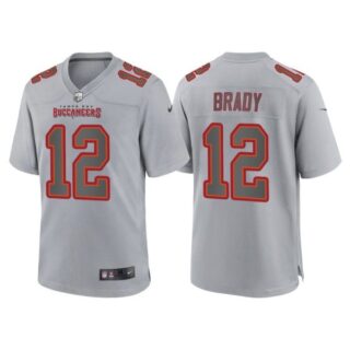 Men's Tampa Bay Buccaneers Tom Brady Gray Atmosphere Fashion Stitched Jersey