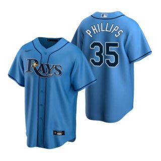 Men's Brett Phillips Tampa Bay Rays Cool Base Jersey White Gray,Light Blue