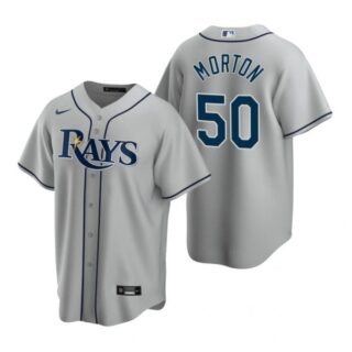 Men's Charlie Morton Tampa Bay Rays Cool Base Jersey Light Blue Gray