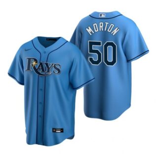 Men's Charlie Morton Tampa Bay Rays Cool Base Jersey Light Blue Gray,Light Blue