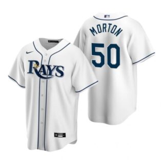 Men's Charlie Morton Tampa Bay Rays Cool Base Jersey Light Blue White