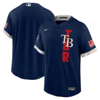Youth Tampa Bay Rays 2021 MLB All-Star Navy Jersey Worn In-Game - Stitched