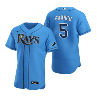 Men's Tampa Bay Rays #5 Wander Franco Flex Base Jersey Light Blue