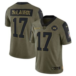 Men's #17 Terry McLaurin Washington Football Team Olive 2021 Salute To Service Limited Jersey