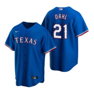 Men's David Dahl Texas Rangers Cool Base Jersey White Royal