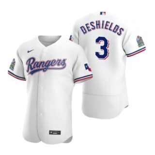 Men's Delino Deshields Texas Rangers Flex Base Jersey White Golden White