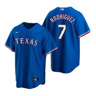 Men's Ivan Rodriguez Texas Rangers Cool Base Jersey Gray Royal