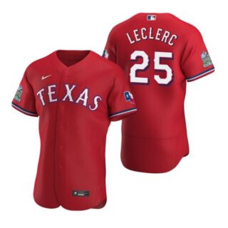 Men's Jose Leclerc Texas Rangers Flex Base Jersey Light Blue Scarlet