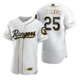 Men's Jose Leclerc Texas Rangers Flex Base Jersey Light Blue White Golden