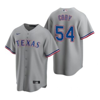 Men's Kyle Cody Texas Rangers Cool Base Jersey Light Blue Gray