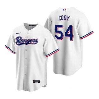 Men's Kyle Cody Texas Rangers Cool Base Jersey Light Blue White