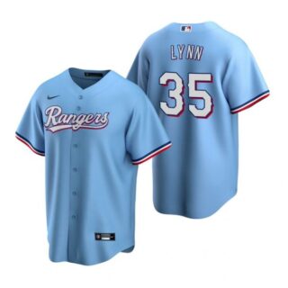 Men's Lance Lynn Texas Rangers Cool Base Jersey Gray Light Blue