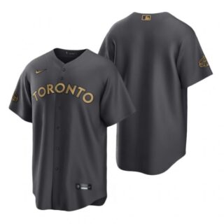 Men's Cool Base Toronto Blue Jays 2022 MLB All-Star Game Charcoal Black Stitched Jersey