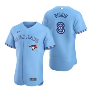 Men's Cavan Biggio Toronto Blue Jays Flex Base Jersey Gray Powder Blue
