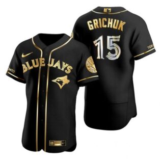 Men's Randal Grichuk Toronto Blue Jays Flex Base Jersey Black Golden Black Golden