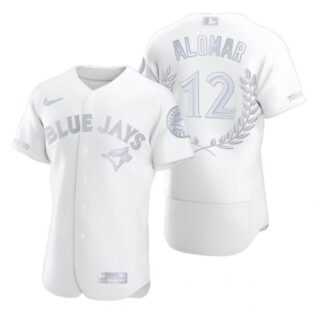 Men's Roberto Alomar Toronto Blue Jays Flex Base Jersey Powder Blue White Award