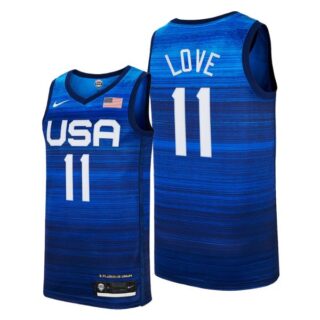 Men's #11 Kevin Love USA Basketball Team Summer Olympics Jersey Blue