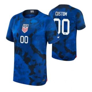 Youth Custom USMNT National Team Blue Away Soccer Jersey 2022-23