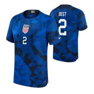 Youth Sergino Dest USMNT National Team Blue Away Soccer Jersey 2022-23