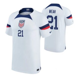 Youth Timothy Weah USMNT National Team White Home Soccer Jersey 2022-23