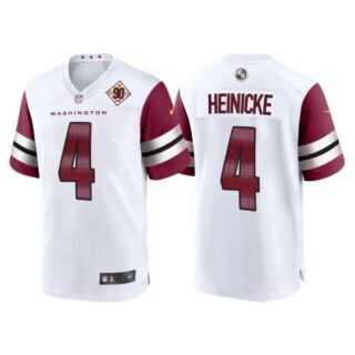 Men's Washington Commanders Taylor Heinicke 90th Anniversary Patch White Jerseys