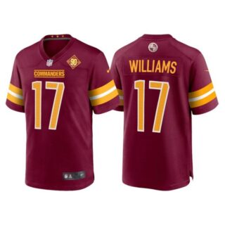 Men's Washington Commanders Terry Mclaurin 90th Anniversary Patch Burgundy Jerseys