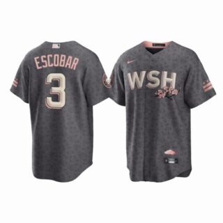 Men's Cool Base Alcides Escobar Washington Nationals Gray 2022 City Connect Cherry Blossom Jersey