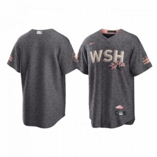 Men's Cool Base Washington Nationals Gray 2022 City Connect Cherry Blossom Jersey