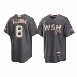 Men's Cool Base Carter Kieboom Washington Nationals Gray 2022 City Connect Cherry Blossom Jersey